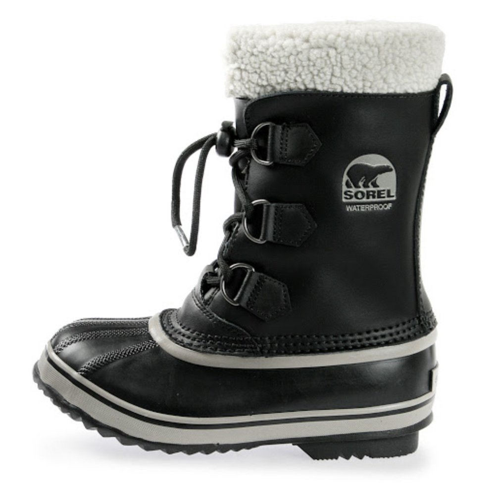 SOREL Youth Boys Yoot Pac Leather Boots Black 3